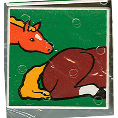 duplo tile 2 x 2 x 1 with horse mosaic picture 08 pattern