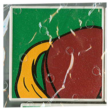 white duplo tile 2 x 2 x 1 with horse mosaic picture 13 pattern