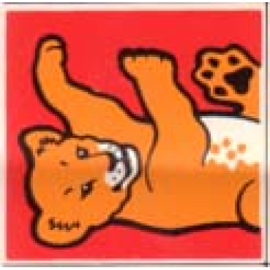 white duplo tile 2 x 2 x 1 with lion mosaic picture 13 pattern