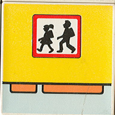 white duplo tile 2 x 2 x 1 with community mosaic picture 05 pattern