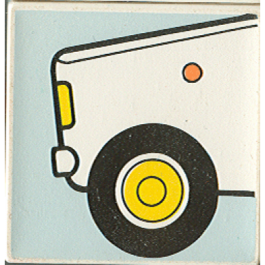 white duplo tile 2 x 2 x 1 with community mosaic picture 16 pattern