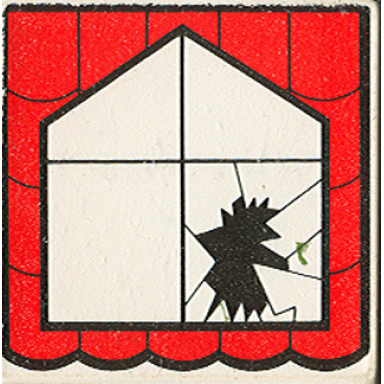white duplo tile 2 x 2 x 1 with town mosaic picture 02 pattern