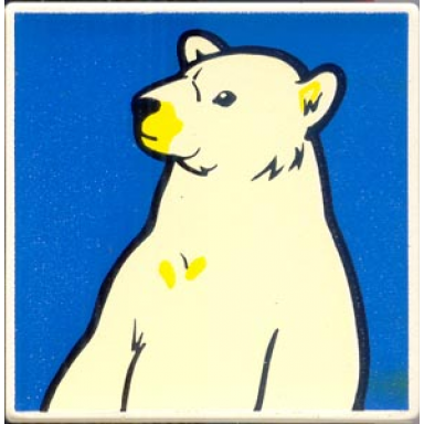 white duplo tile 2 x 2 x 1 with polar bear mosaic picture 09 pattern