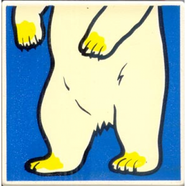 white duplo tile 2 x 2 x 1 with polar bear mosaic picture 12 pattern