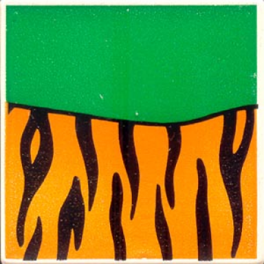 white duplo tile 2 x 2 x 1 with tiger mosaic picture 02 pattern