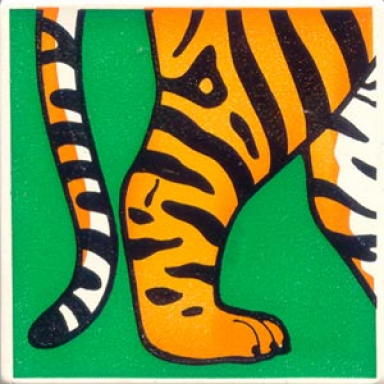 white duplo tile 2 x 2 x 1 with tiger mosaic picture 04 pattern