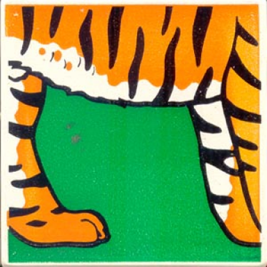 white duplo tile 2 x 2 x 1 with tiger mosaic picture 05 pattern