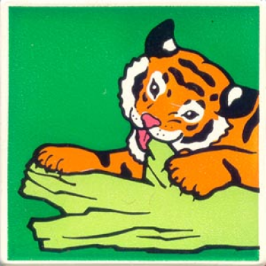 white duplo tile 2 x 2 x 1 with tiger mosaic picture 07 pattern