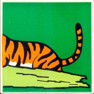 white duplo tile 2 x 2 x 1 with tiger mosaic picture 08 pattern