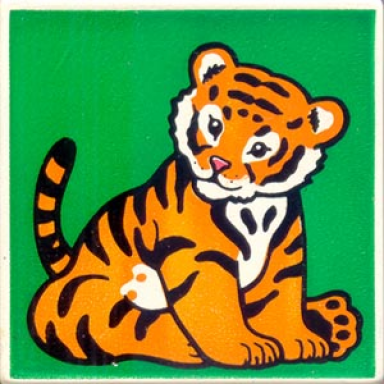 white duplo tile 2 x 2 x 1 with tiger mosaic picture 09 pattern