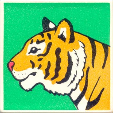 white duplo tile 2 x 2 x 1 with tiger mosaic picture 13 pattern