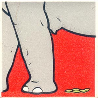 white duplo tile 2 x 2 x 1 with elephant mosaic picture 17 pattern