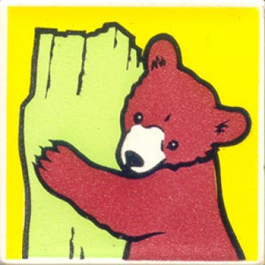 white duplo tile 2 x 2 x 1 with brown bear mosaic picture 07 pattern