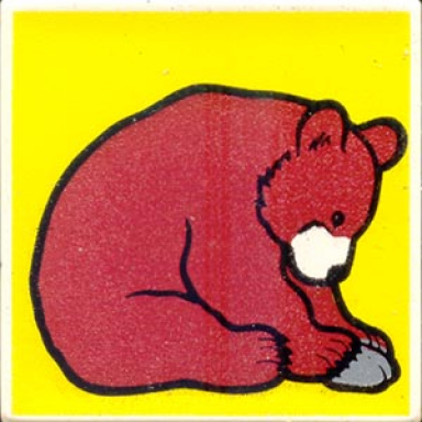 white duplo tile 2 x 2 x 1 with brown bear mosaic picture 08 pattern