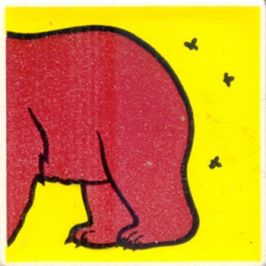 white duplo tile 2 x 2 x 1 with brown bear mosaic picture 12 pattern