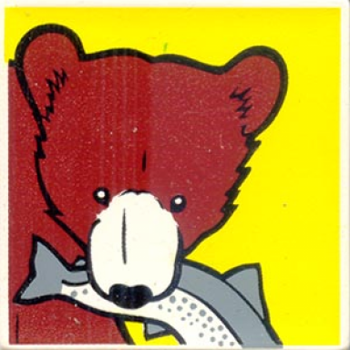 white duplo tile 2 x 2 x 1 with brown bear mosaic picture 15 pattern