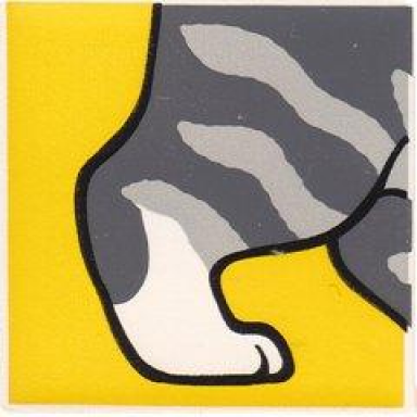 white duplo tile 2 x 2 x 1 with cat mosaic picture 04 pattern