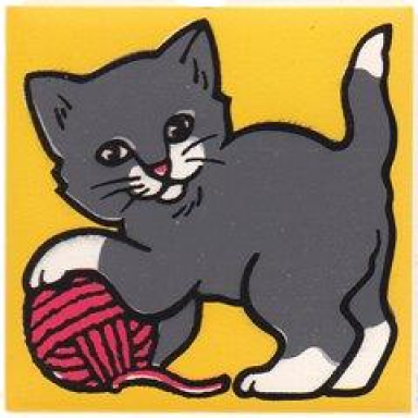 white duplo tile 2 x 2 x 1 with cat mosaic picture 09 pattern