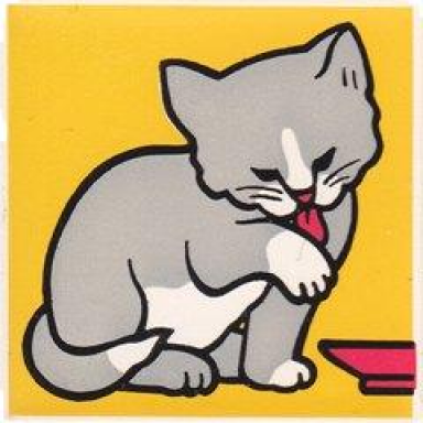 white duplo tile 2 x 2 x 1 with cat mosaic picture 10 pattern