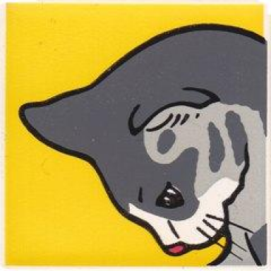 white duplo tile 2 x 2 x 1 with cat mosaic picture 13 pattern