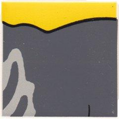 white duplo tile 2 x 2 x 1 with cat mosaic picture 14 pattern