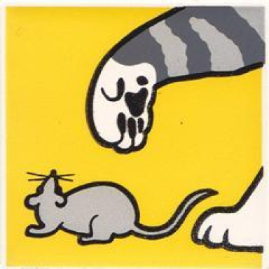 white duplo tile 2 x 2 x 1 with cat mosaic picture 16 pattern