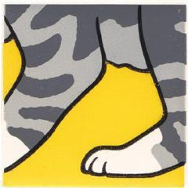 white duplo tile 2 x 2 x 1 with cat mosaic picture 17 pattern