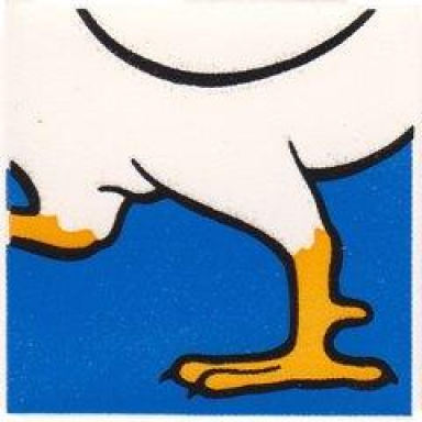 white duplo tile 2 x 2 x 1 with chicken mosaic picture 05 pattern
