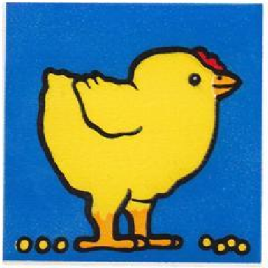 white duplo tile 2 x 2 x 1 with chicken mosaic picture 07 pattern