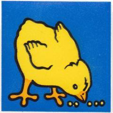 white duplo tile 2 x 2 x 1 with chicken mosaic picture 10 pattern