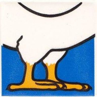 white duplo tile 2 x 2 x 1 with chicken mosaic picture 17 pattern
