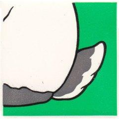 white duplo tile 2 x 2 x 1 with rabbit mosaic picture 06 pattern