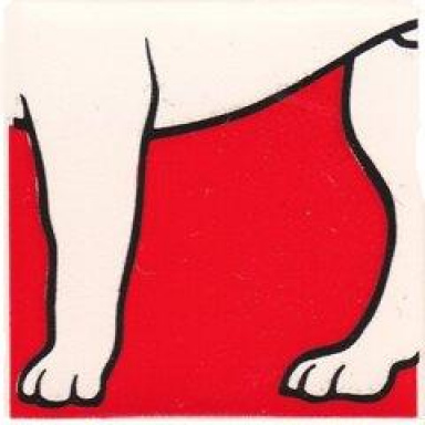 white duplo tile 2 x 2 x 1 with dog mosaic picture 05 pattern