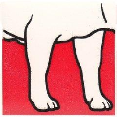 white duplo tile 2 x 2 x 1 with dog mosaic picture 17 pattern