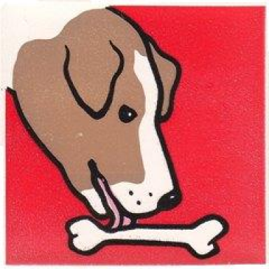 white duplo tile 2 x 2 x 1 with dog mosaic picture 18 pattern