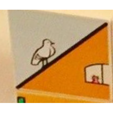 white duplo tile 2 x 2 x 1 with stable mosaic picture 01 pattern