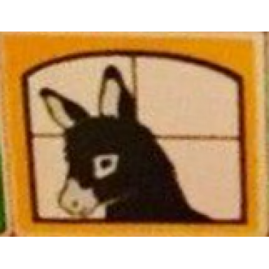 white duplo tile 2 x 2 x 1 with stable mosaic picture 09 pattern