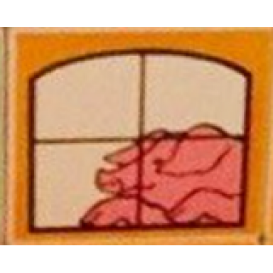 white duplo tile 2 x 2 x 1 with stable mosaic picture 11 pattern