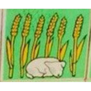 white duplo tile 2 x 2 x 1 with farming mosaic picture 05 pattern