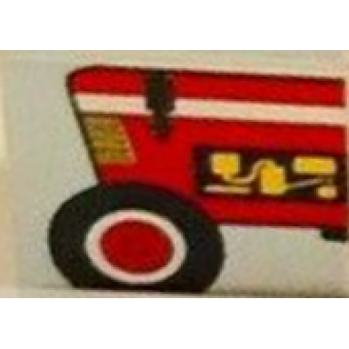 white duplo tile 2 x 2 x 1 with farming mosaic picture 13 pattern