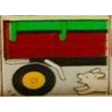 white duplo tile 2 x 2 x 1 with farming mosaic picture 15 pattern