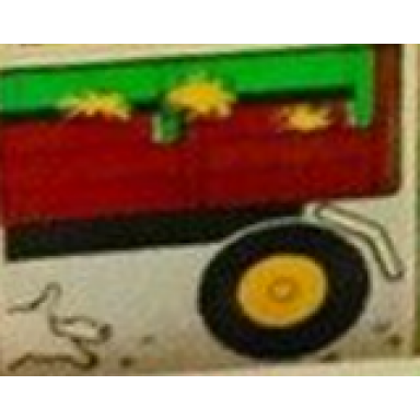 white duplo tile 2 x 2 x 1 with farming mosaic picture 16 pattern