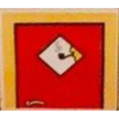 white duplo tile 2 x 2 x 1 with farmhouse mosaic picture 08 pattern