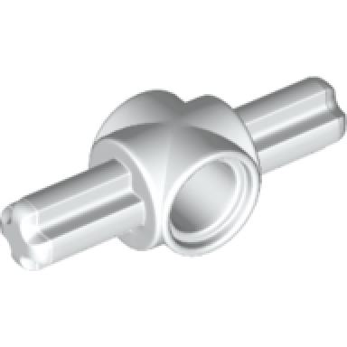 white technic axle and pin connector hub with 2 axles on opposite sides