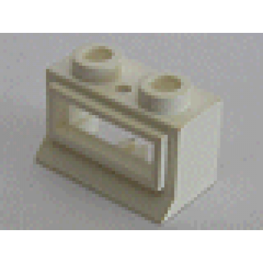 white window 1 x 2 x 1 with extended lip with trans-clear glass