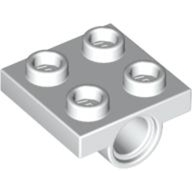 white plate modified 2 x 2 with pin holes