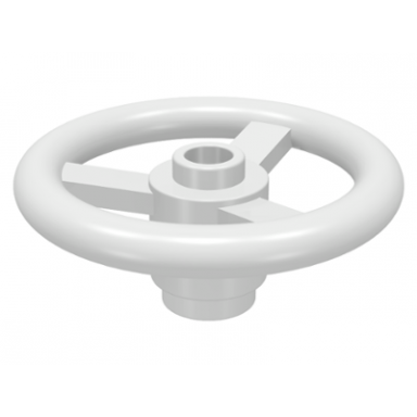 white technic steering wheel small 3 studs diameter