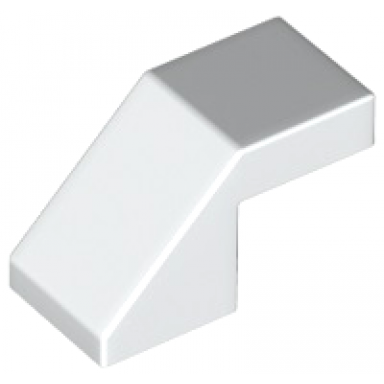 white slope 45 2 x 1 with cutout without stud