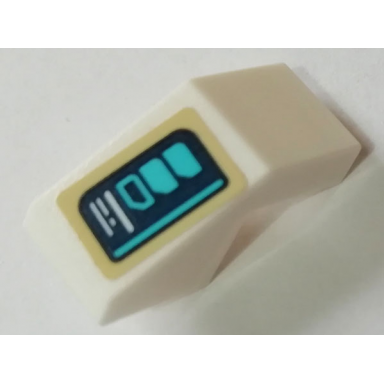 white slope 45 2 x 1 with cutout without stud with control panel buttons pattern sticker - set 76130