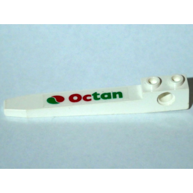 white technic forklift fork with octan logo pattern model left side sticker - set 6663